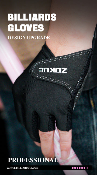 ZOKUE Glove Left Hand Medium Pink/Black High Quality Ballteck Korea Carom Glove 3 Fingers Professional Pool Glove Billiard Accessories