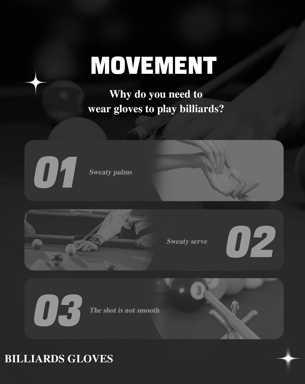 ZOKUE Glove Left Hand Medium Pink/Black High Quality Ballteck Korea Carom Glove 3 Fingers Professional Pool Glove Billiard Accessories