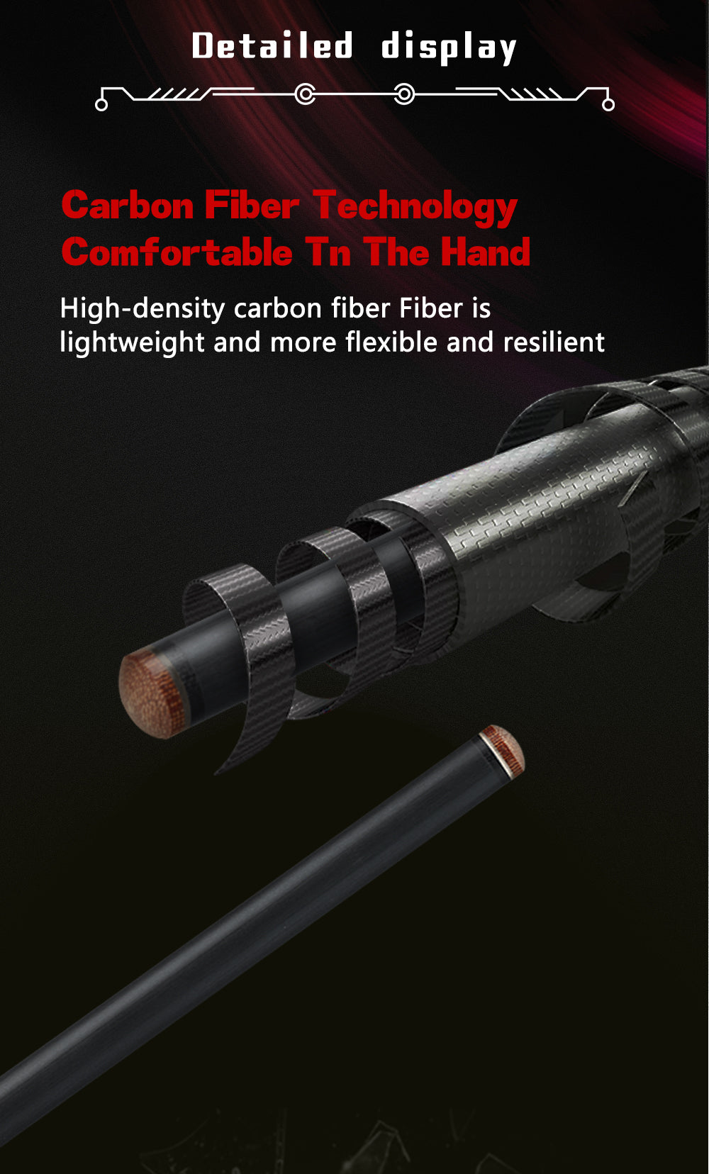 FURY Billiard AF Series Carbon Fiber Pool Cue Stick 12.5mm Professional Carbon Technology Low Deflection3/8*10 Joint 147cm Kit