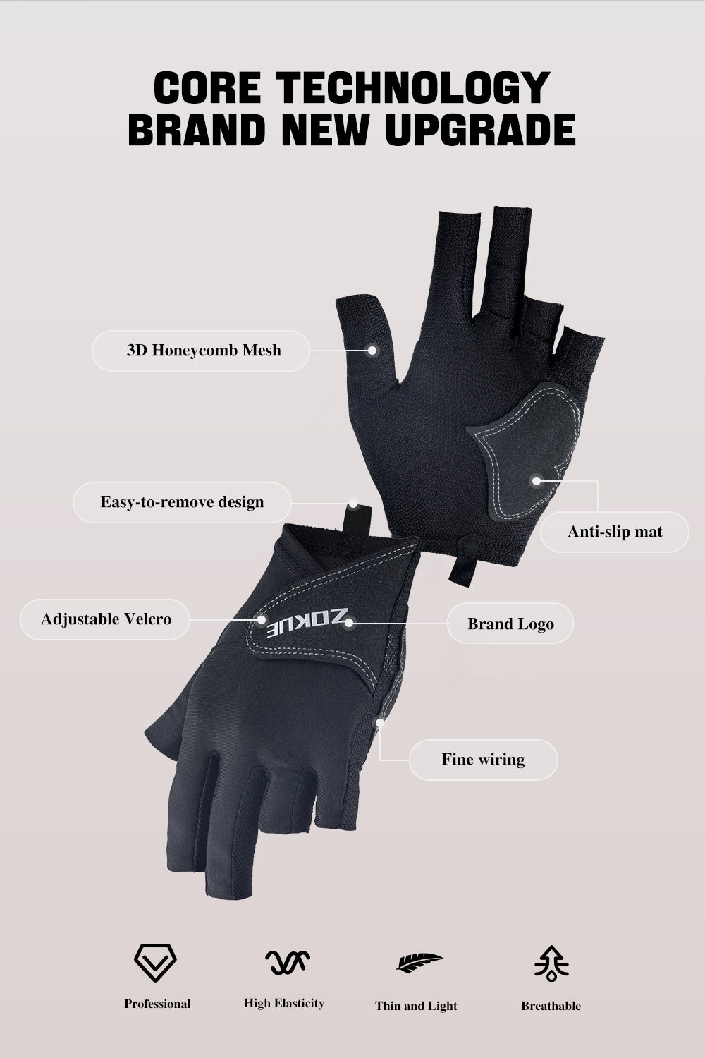 ZOKUE Glove Left Hand Medium Pink/Black High Quality Ballteck Korea Carom Glove 3 Fingers Professional Pool Glove Billiard Accessories