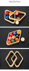 Wooden Billiard Ball Rack Billiard 8-Ball Triple-Cornered Rack 9-Ball Diamond Billiard Rack for Billiard Pool Table Accessories