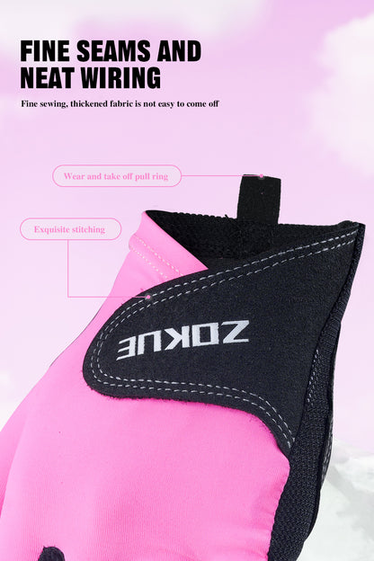 ZOKUE Glove Left Hand Medium Pink/Black High Quality Ballteck Korea Carom Glove 3 Fingers Professional Pool Glove Billiard Accessories