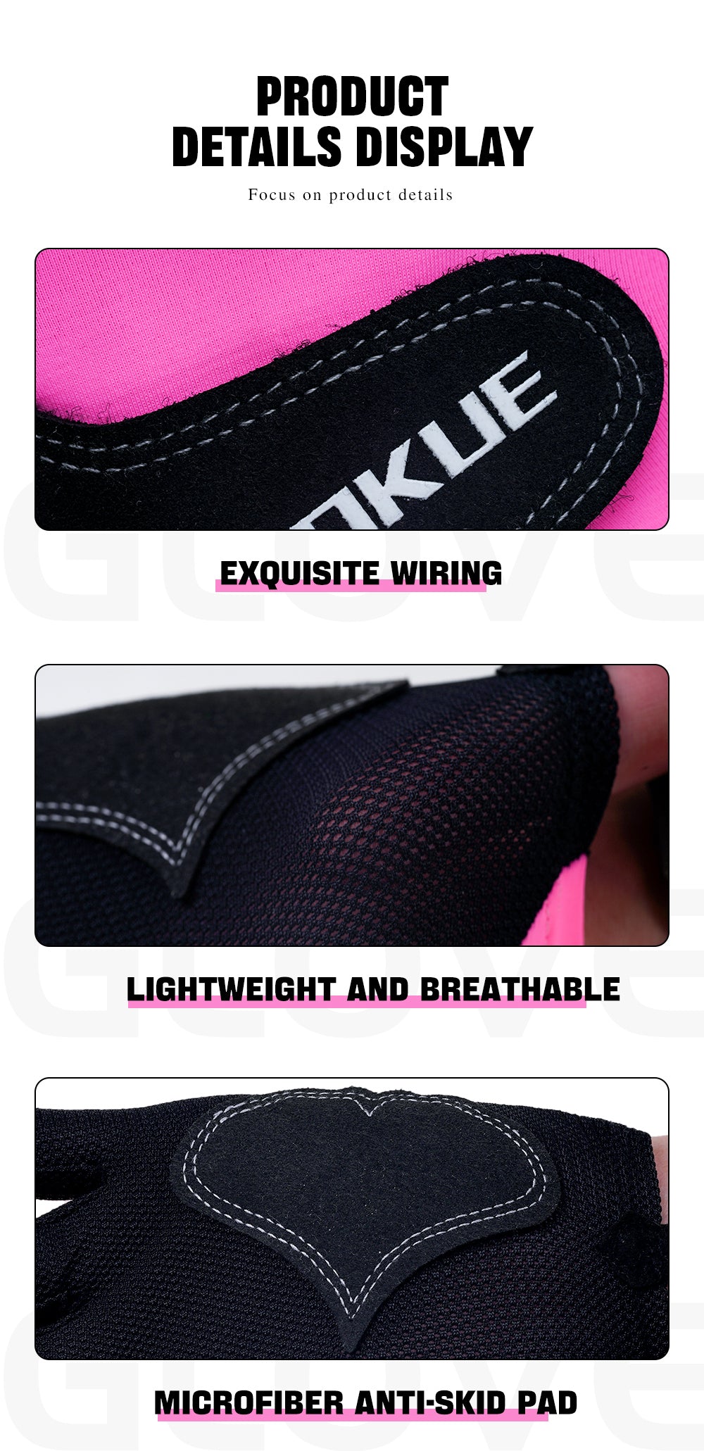 ZOKUE Glove Left Hand Medium Pink/Black High Quality Ballteck Korea Carom Glove 3 Fingers Professional Pool Glove Billiard Accessories