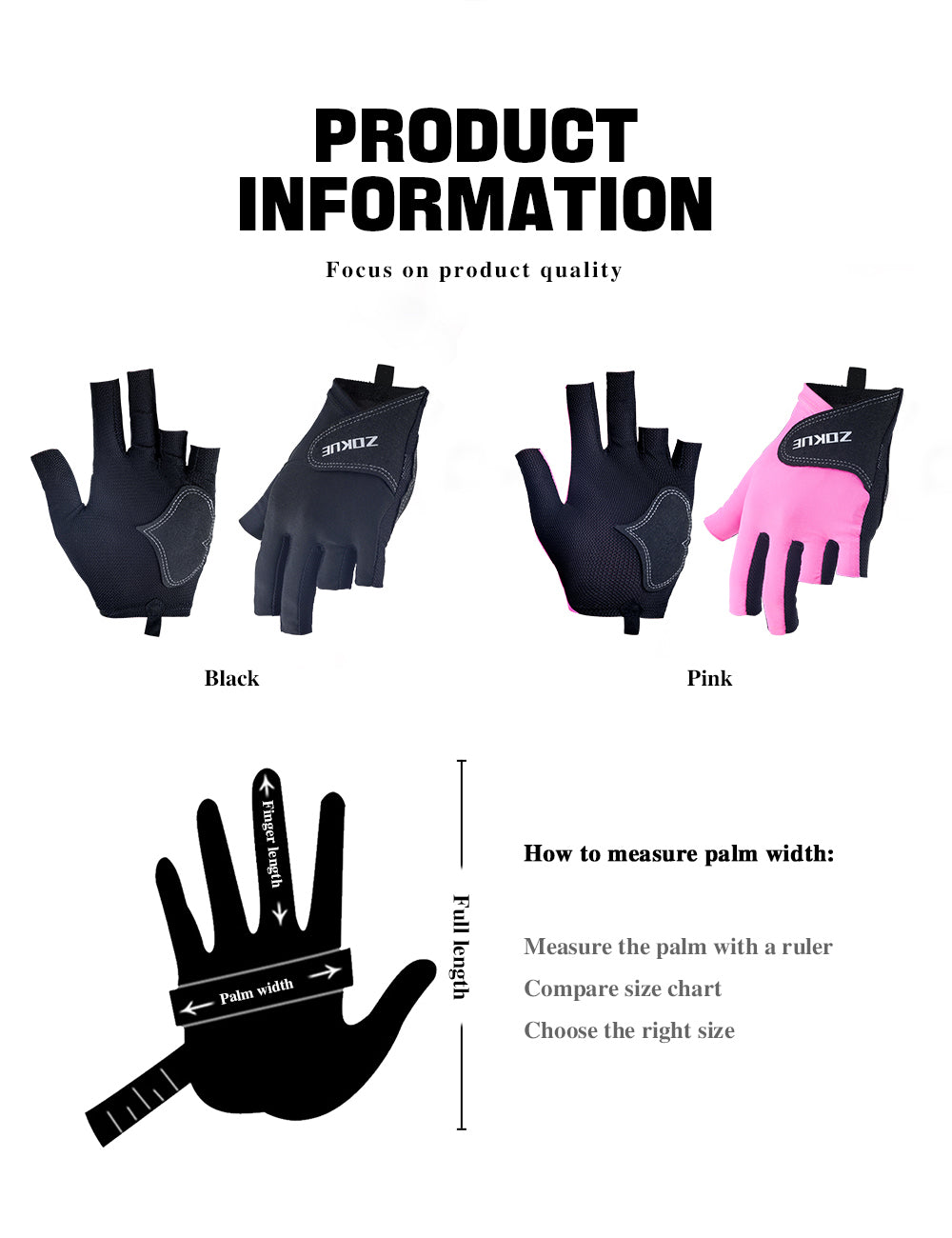 ZOKUE Glove Left Hand Medium Pink/Black High Quality Ballteck Korea Carom Glove 3 Fingers Professional Pool Glove Billiard Accessories