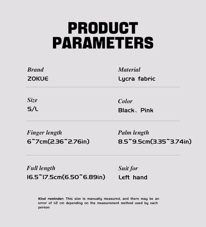 ZOKUE Glove Left Hand Medium Pink/Black High Quality Ballteck Korea Carom Glove 3 Fingers Professional Pool Glove Billiard Accessories