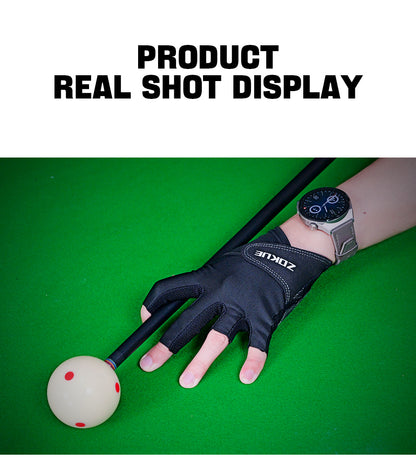 ZOKUE Glove Left Hand Medium Pink/Black High Quality Ballteck Korea Carom Glove 3 Fingers Professional Pool Glove Billiard Accessories