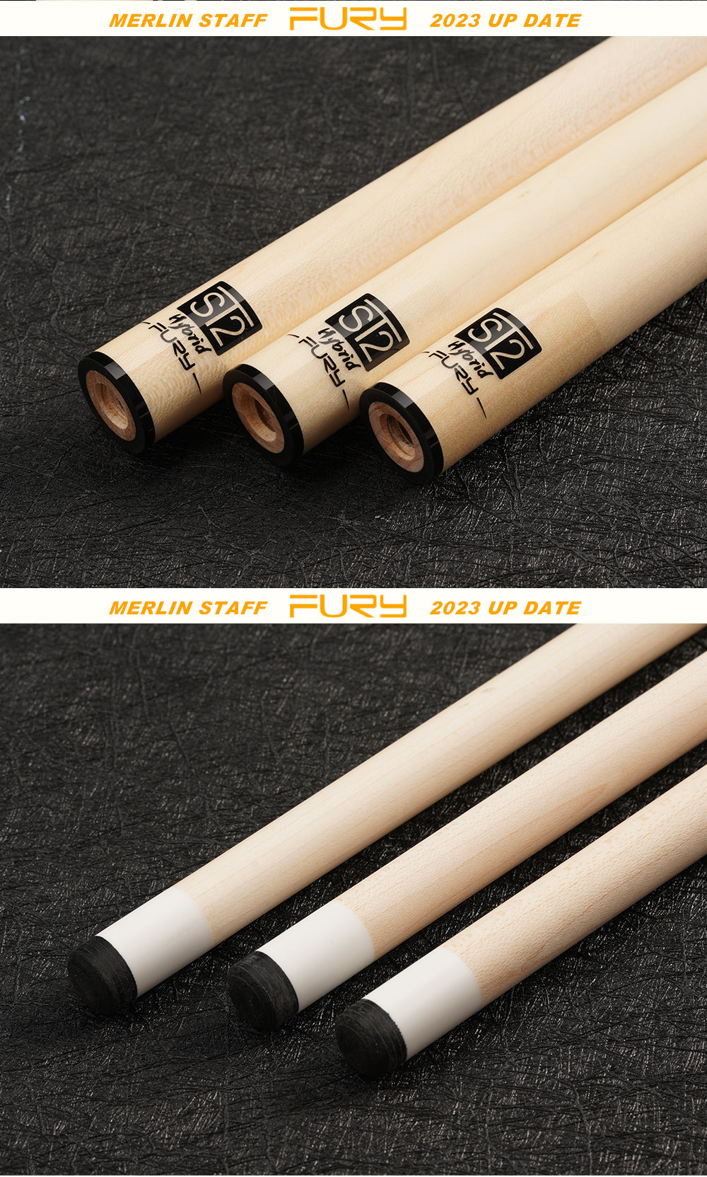 Fury LC Series Pool Cue Stick Kit Billiard Canadian Maple Shaft 12.5mm Tip Center Joint Radial Digital Engraving Bare Wrap Stick