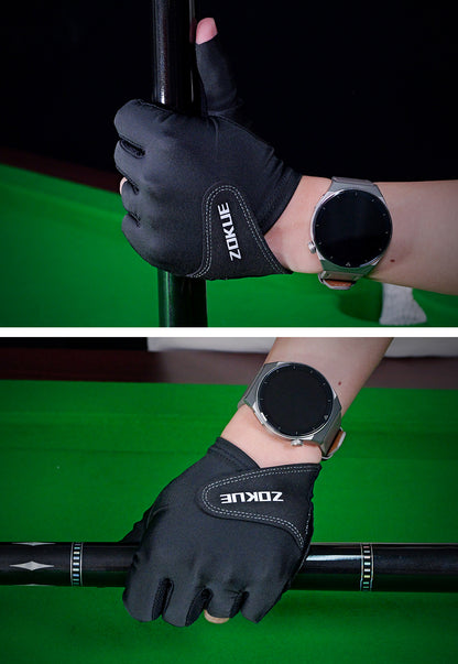 ZOKUE Glove Left Hand Medium Pink/Black High Quality Ballteck Korea Carom Glove 3 Fingers Professional Pool Glove Billiard Accessories