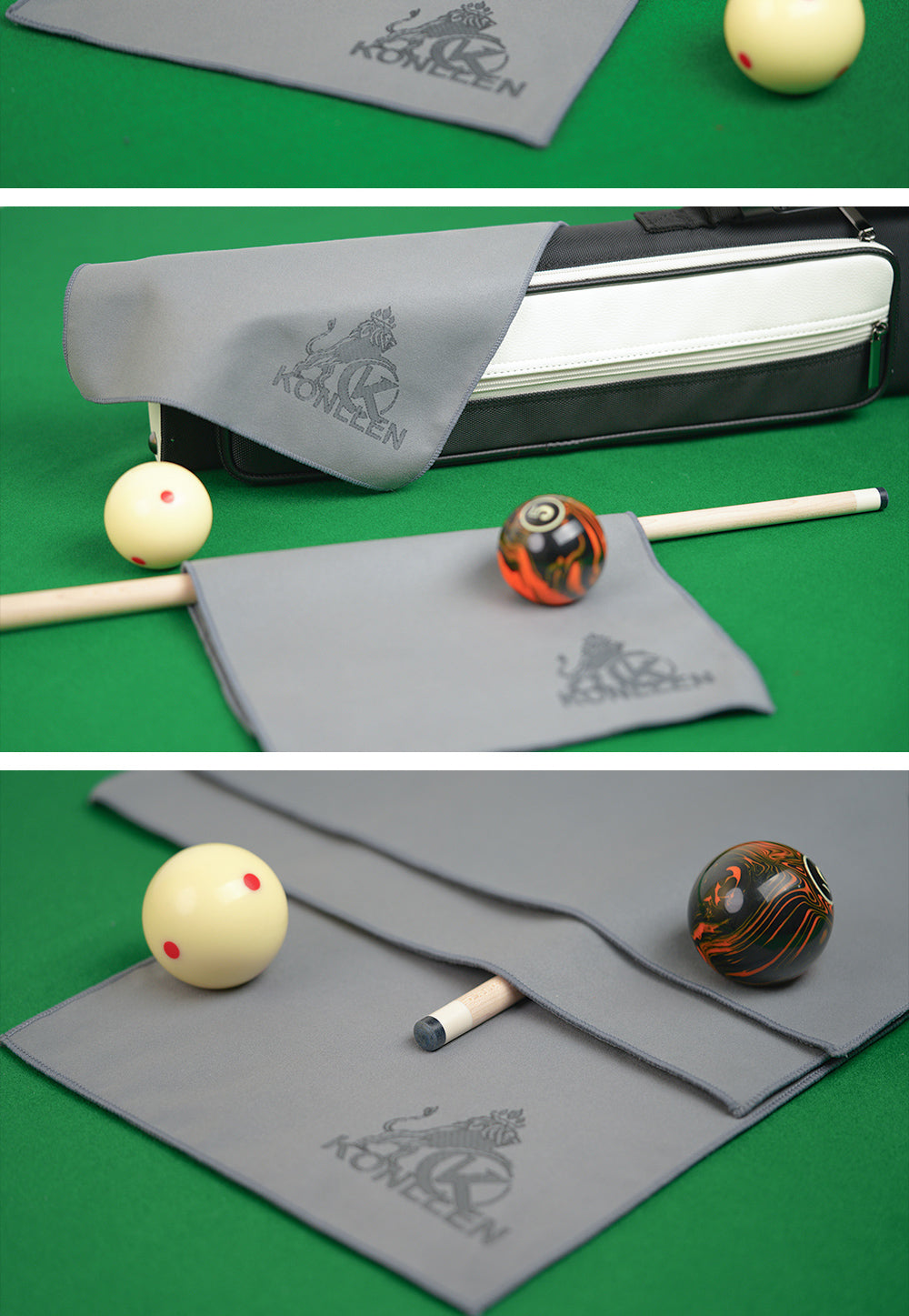 KONLLEN-Pool Cue Cleaning Towel, Multi-Function, Polished Rod, Wiping Cloth, Suede Towel, Billiards Accessories