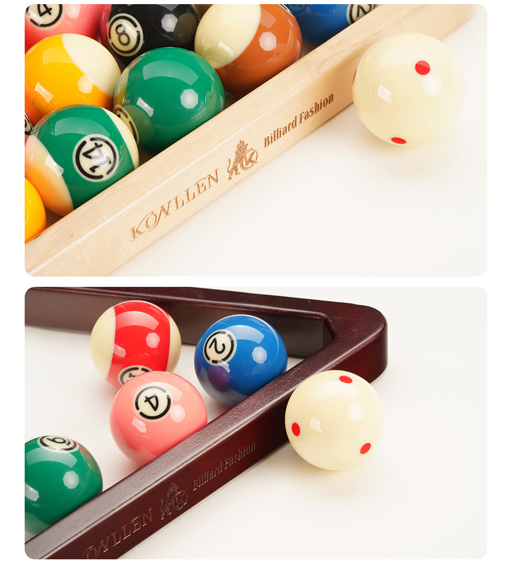 KONLLEN Solid Wood Billiard 8-Ball Triangle / 9-Ball Diamond Pool Ball Racks for 2-1/4" Pool Balls