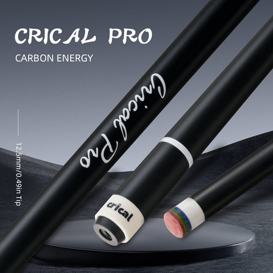 CRICAL CL-PRO Carbon Fiber Pool Cue Stick Black Technology Low Deflection 12.4mm Tip 3 * 8/8 Joint Pin Professional 1/2 Billiard