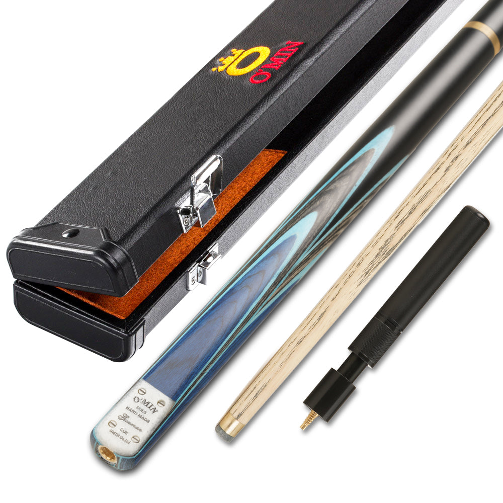O'MIN GUNMAN Snooker Cue 3/4 Piece Snooker Cue Kit with O'MIN Case with Telescopic Extension 9.5mm 10mm Tip Snooker
