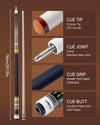 ZOKUE-FY-Y2 Maple Pool Cue with Carbon Tube - 12.5mm