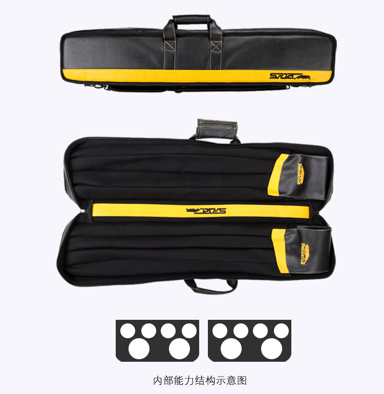 Pool Cue Case 4 Butts 8 Shafts Billiard Pool Cue Bag 2 Colors Pool Stick Carrying Case 12 Holes Case PU Leather High capacity