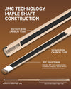 ZOKUE-FY-Y2 Maple Pool Cue with Carbon Tube - 12.5mm
