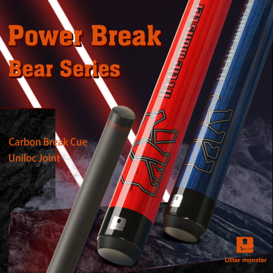 Little Monster Bear Series 55" Power Break Kick-off Punch Billiard Carbon FiberPool Cue Stick 12.9mm