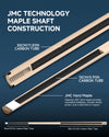 ZOKUE-FY-B1 Maple Pool Cue with Carbon Tube - 12.5mm