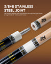 ZOKUE-FY-Y2 Maple Pool Cue with Carbon Tube - 12.5mm
