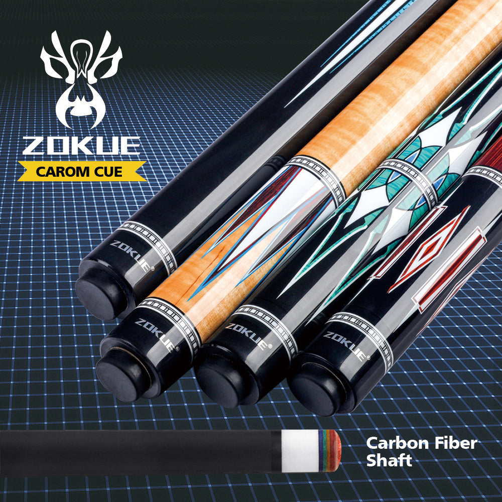 ZOKUE KONLLEN Carom Stick Carbon Fiber Shaft Maple Shaft Carom 3 Cushion Cue Carom Cue Taper 12mm Tip 142cm Libre Cue
