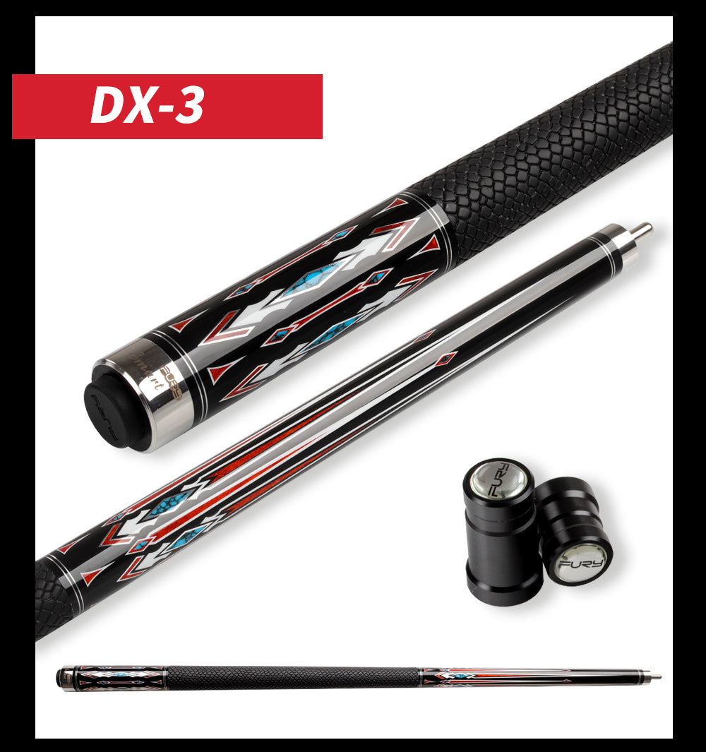 FURY DX-1/4 Billiard Pool Cue HT2 Maple Shaft Leather Handle 12.5mm Tiger Tip Quick Joint Handmade Billiar Stick Kit