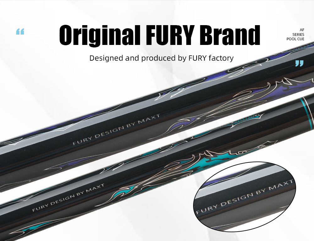 Fury AF-BK Series Billiards Punch Jump Cue Carbon Fiber Technology Shaft Carbon Punch Cue Professional Billiard Stick Kit