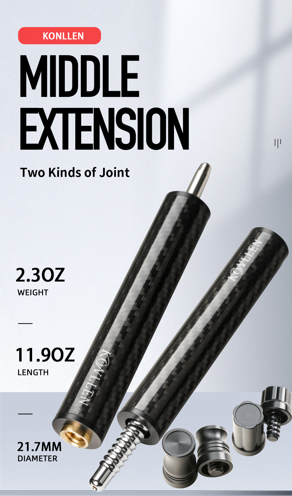 KONLLEN  Double Head Extension Carbon Fiber Radial Pin Joint Extend For ZOKUE 3142 Z2 PREDAIOR FURY