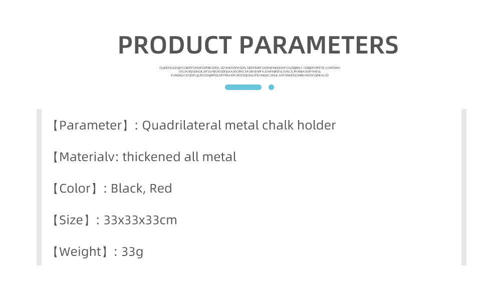 KONLLEN Red/Black Quadrilateral Metal Chalk Holder