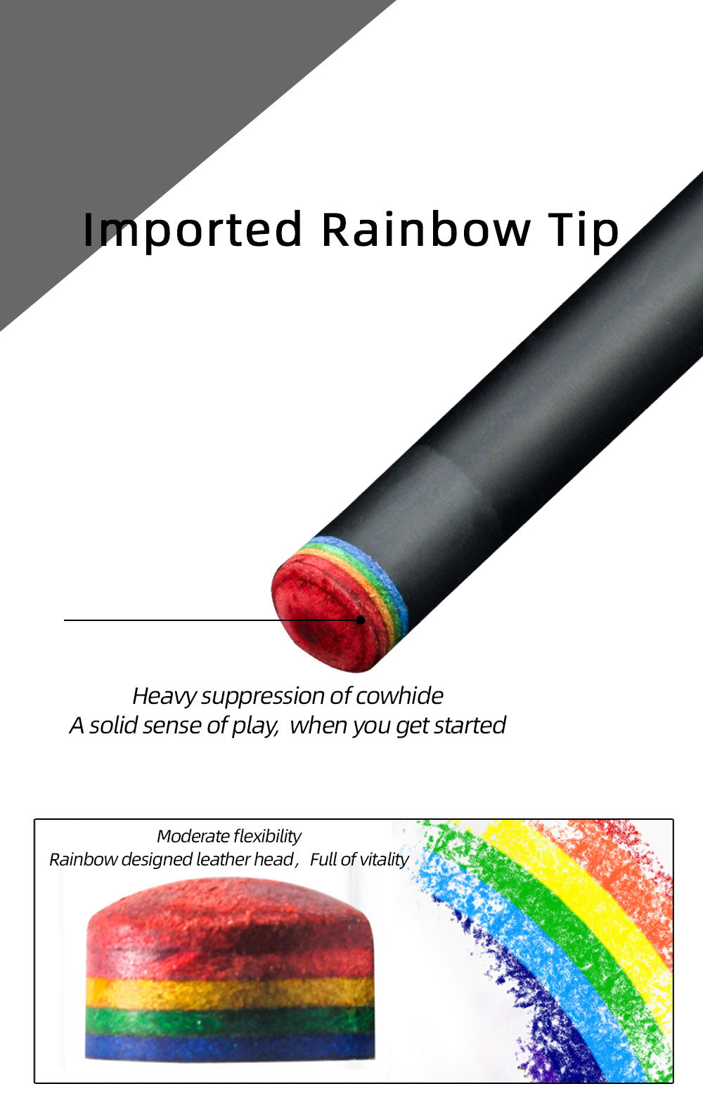 PREOAIDR 3142 Billiard Pool Cue Stick Black Technology Shaft Uni-loc Joint 10.5/11.8/ 12.75mm Rainbow Tip Professional Cue Stick