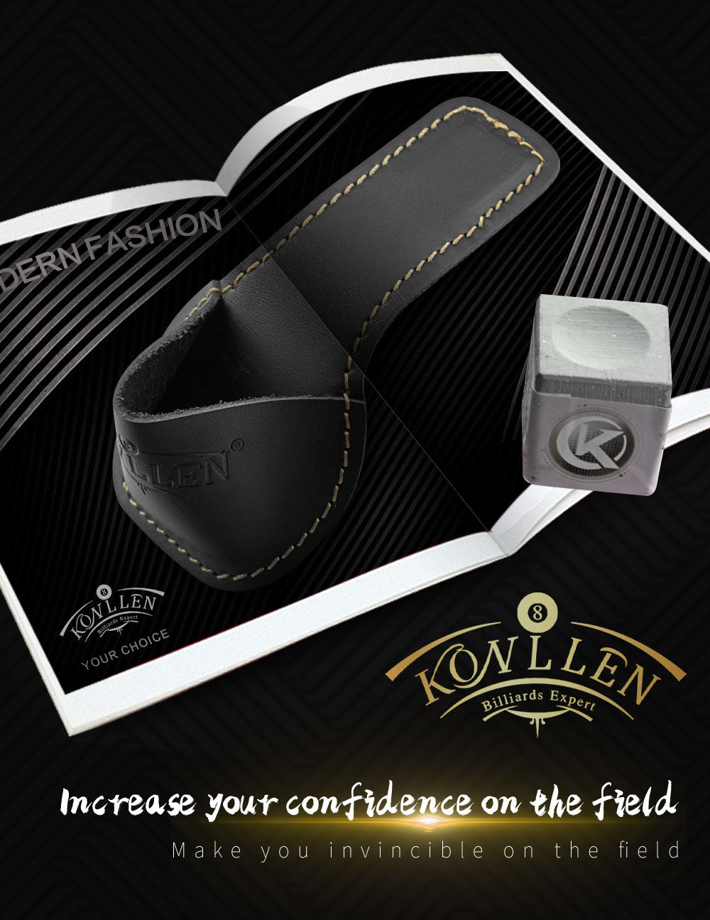 KONLLEN Billiards Chalk Holder Bag Pocket Paunch Leather Chalk Holder Clip Snooker Pool Carom Professional Billiards Accessories