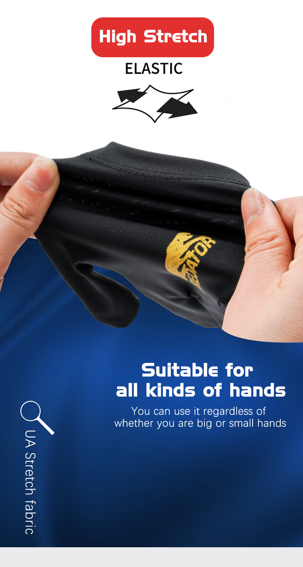 For Dropshippers Billiard Pool Gloves 10pcs Left Hand Lycra Fabric Black Good Elastic Snooker Gloves Billiard Accessories