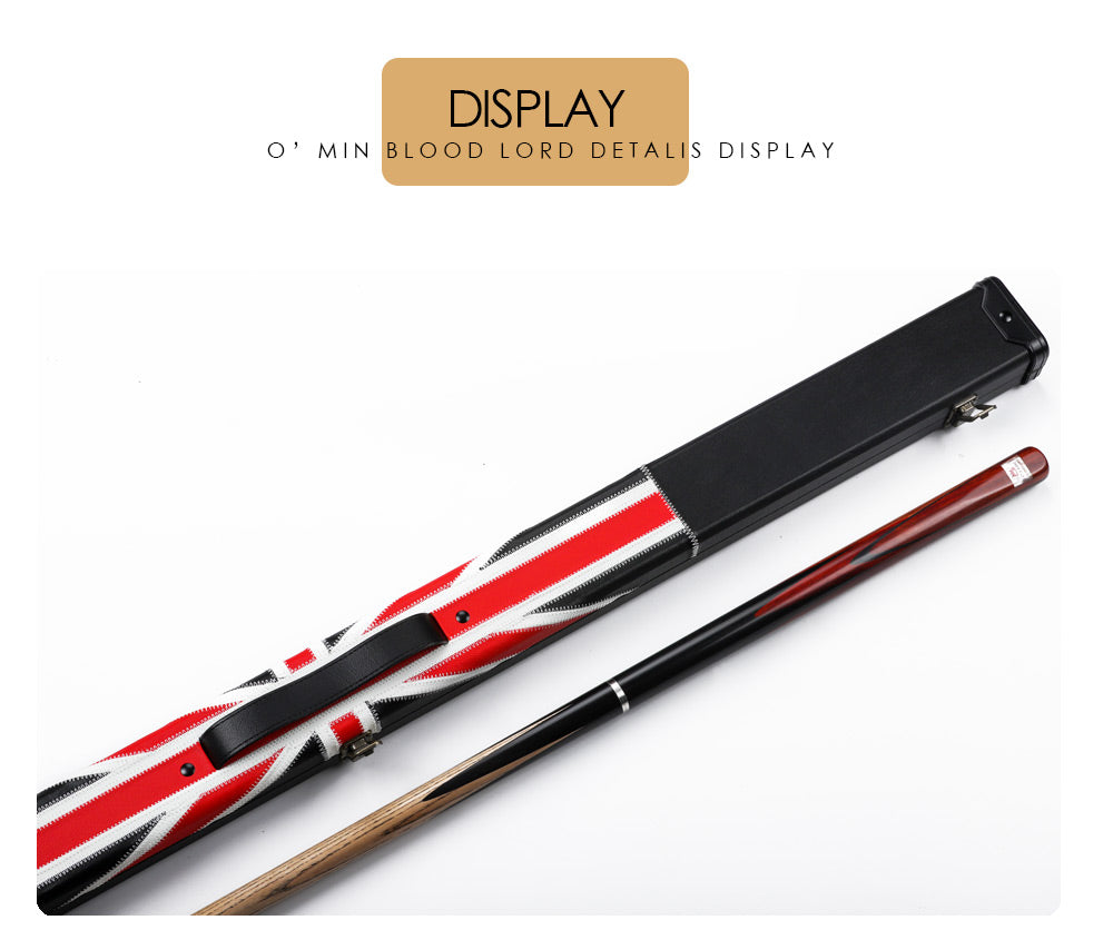 O'MIN Blood Lord 3/4 Snooker Cue Ebony Butt with Case with Extension Billiard Snooker 10mm Tip with Professional Cue Free Gift