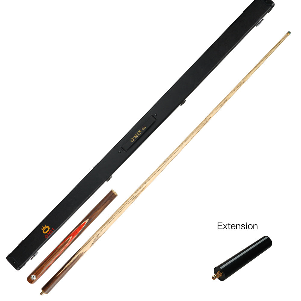 O'MIN Member Snooker Cue 3/4 Jointed Cue 57 inch 10-10.2mm Ash Cue OMIN Members Snooker Stick Billiard Cue With Case and Extension Kit