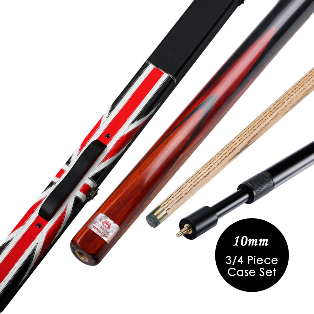 O'MIN Blood Lord 3/4 Snooker Cue Ebony Butt with Case with Extension Billiard Snooker 10mm Tip with Professional Cue Free Gift