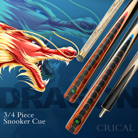 CRICAL Dragon Cue 3/4 Split Billiard Snooker Cue Professional 10-10.2mm Tip Ashwood Shaft With Case Extension Handmade Stick