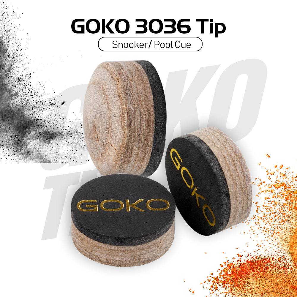 GOKO 3036 Tip S/M/H Billiard Tip 10mm 11.5mm 13mm Tip Selected Pig Skin Multi-layered Accessories for Snooker Pool Cue