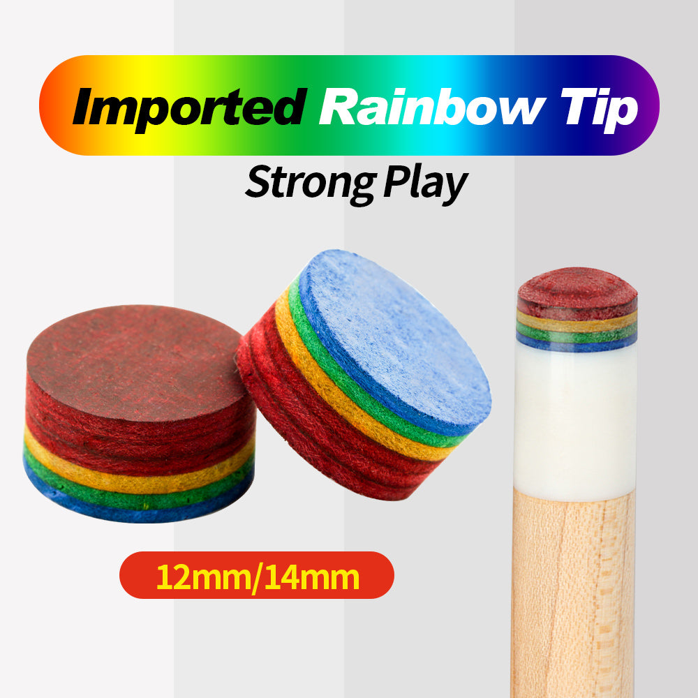 Rainbow Tip Billiards Pool Cue Tip 12/14mm Multi-Layers Cue Stick Tip Professional Durable Billiard Accessories For Dropshippers