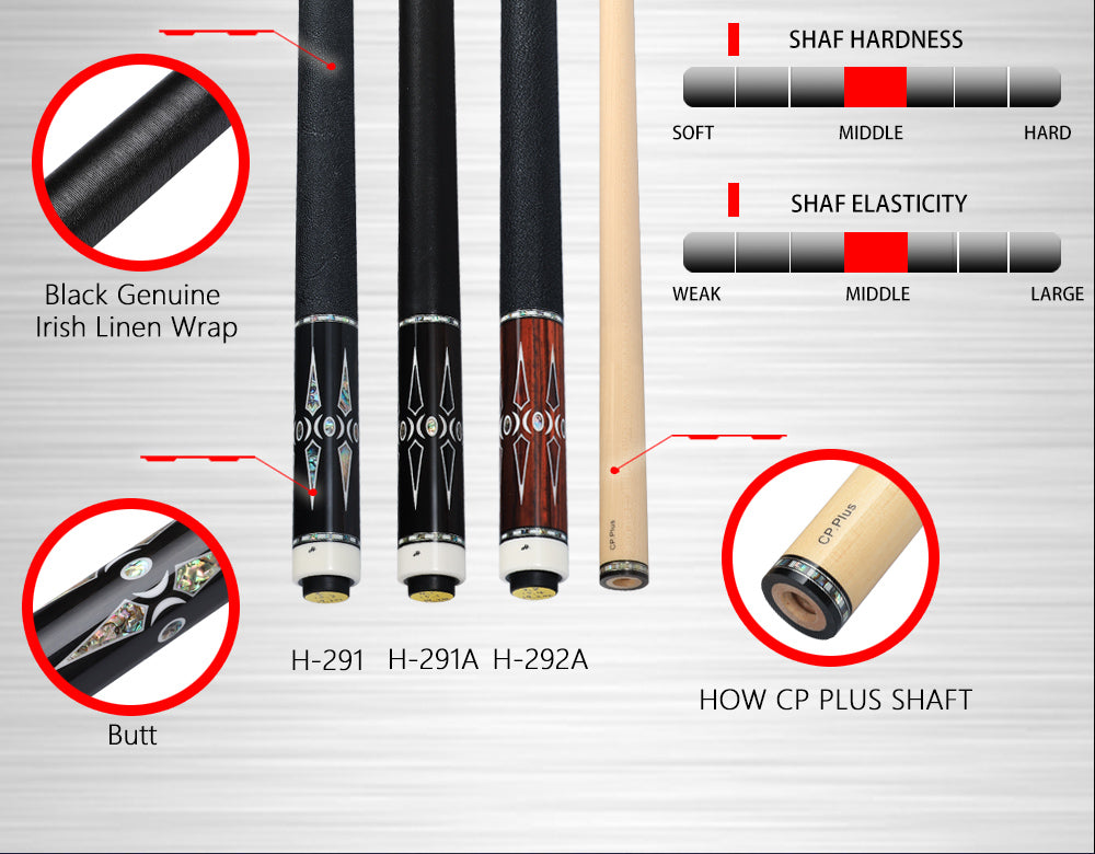 كيف المتجر الرسمي HOW H-291A Pro Series Cp Plus 12.5mm Ebony High-end Joint Abalone Shell البطانة البلياردو عصا البلياردو