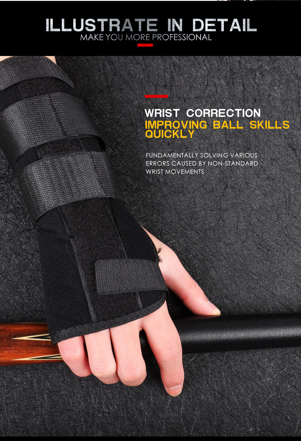 Billiard Grip Trainer Shot Left/Right Hand Training Tool Apparatus Wrist Strap Fixed Gloves Integrated Wrist