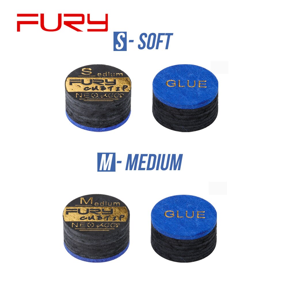 Original Imports Fury Tip S/M Eight Layers of Pigskin Pool Cue Tip Authenticated 14mm Excellent Elasticity Billiard Accessories