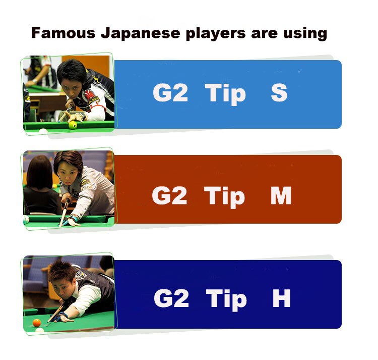 Original G2 Pigskin Snooker Pool Cue Tip 11mm 14mm Black 8 Billiards Stick Accessory S/M/H Professional Leather Stick Tip JAPAN