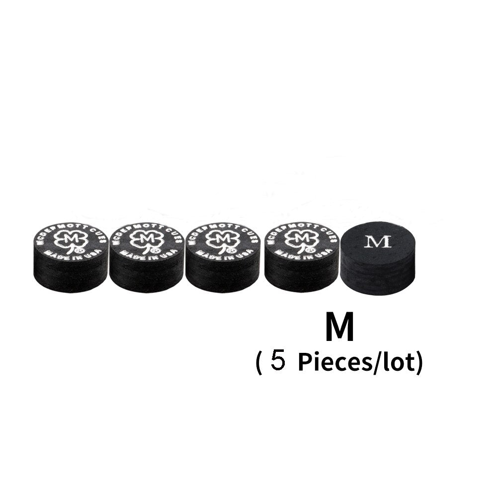 Original Imported MCDERMOTT Billiard Tips 5 Pieces S/M  Black Pool Cue Tip 14mm Durable Multilayer Tips Billiard Accessory