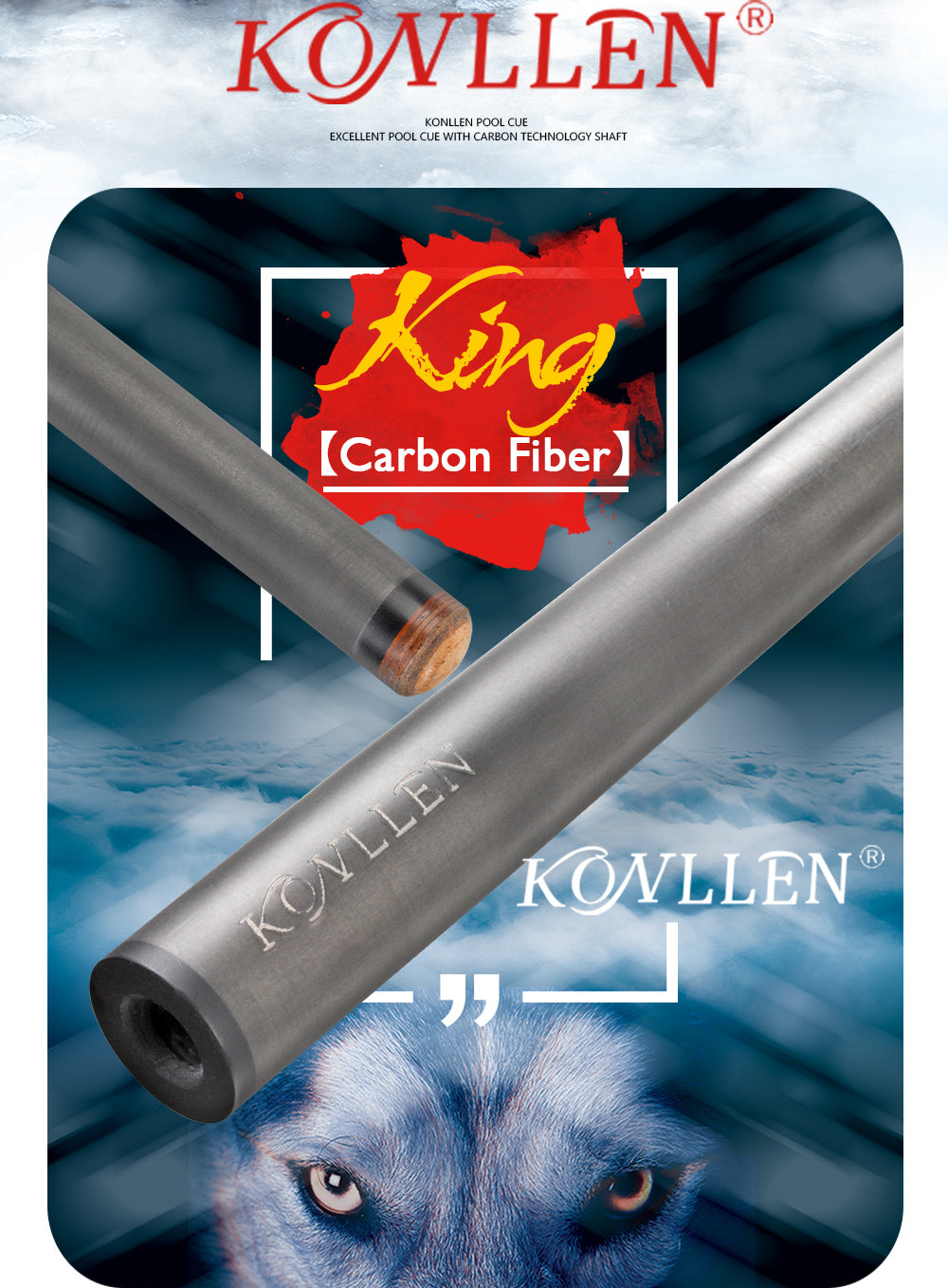 KONLLEN KL10-12F/WF Carbon Pool Cue