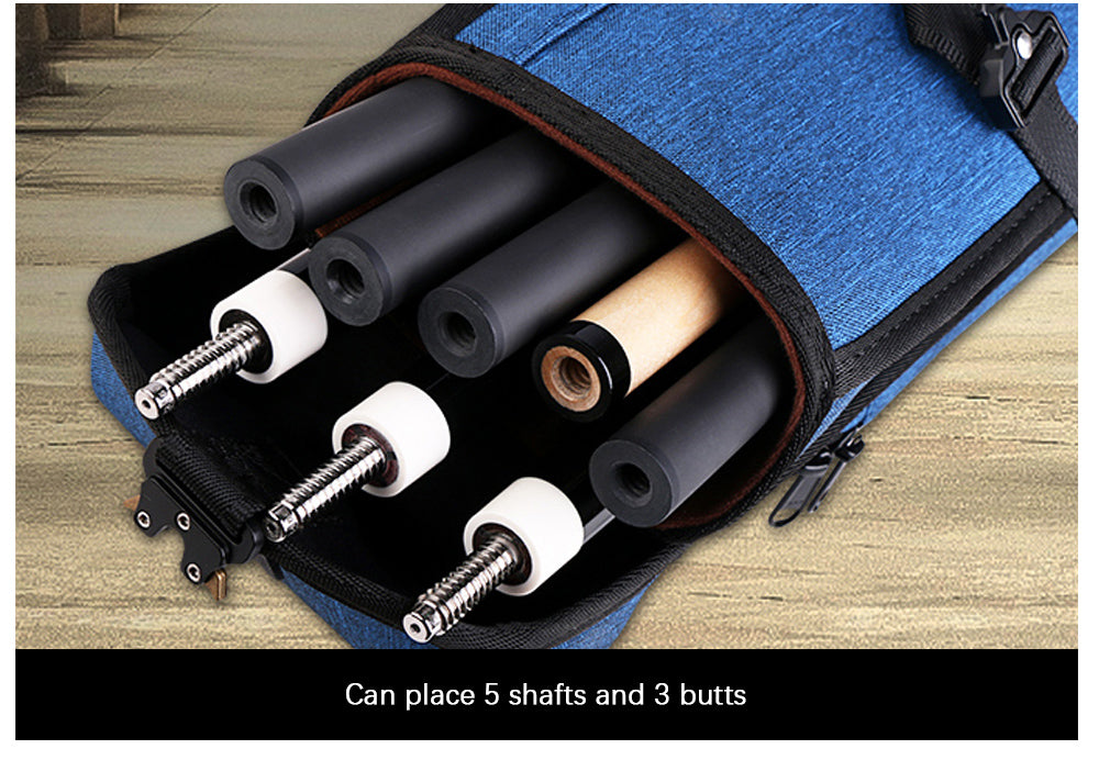 Original J-flower Billiard Case 3 Butts 5 Shafts 8 Holes Cue Case 85*10*15cm Waterproof Fabric Wear-resistant JF Zipper Bag