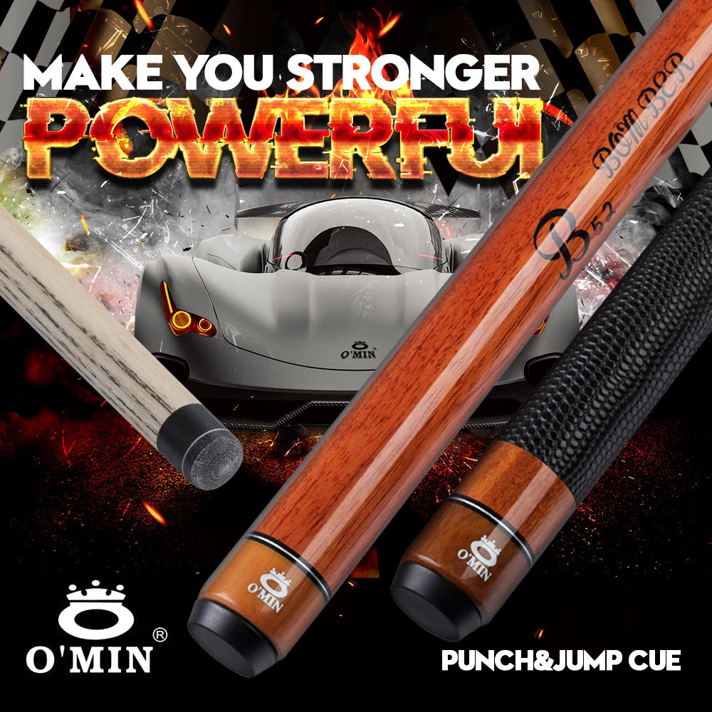 OMIN Break Punch Cue Billiard Stick 14 MM Tip 142cm Ash Solid Wood