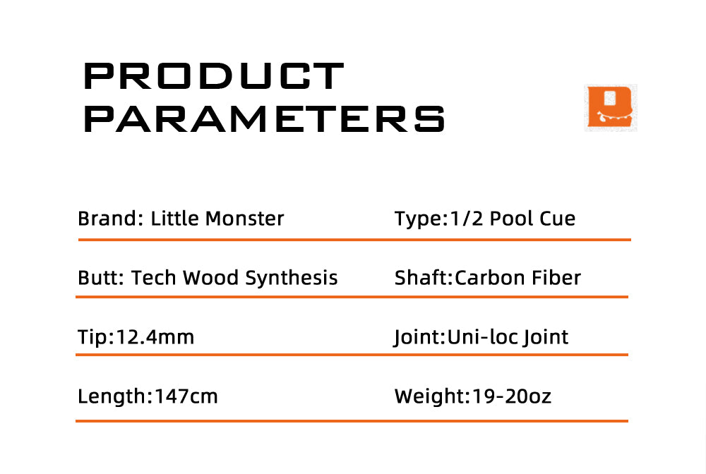 LITTLE MONSTER PQ 12.4mm Pool Cue Carbon Fiber