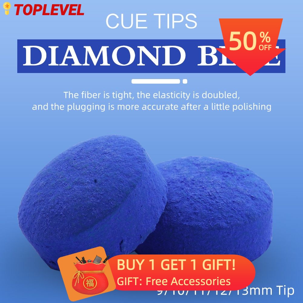 Blue Diamond Tips 50 Pcs Leather Cue Head Tip Snooker Cue Tip 9mm 10mm 11mm 12mm 13mm Pool Cue Tips Cheap Billiard Accessories