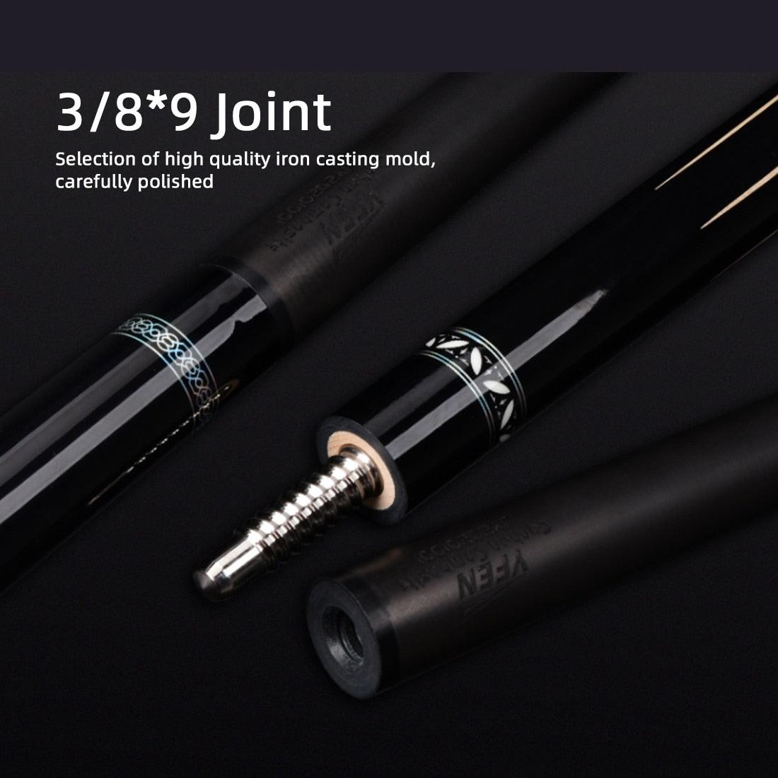 Jianying YF billiard cue 11.5/12.5mm Wavy Pin Carbon Shaft